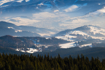 Winter mountain landscape . Ski resort Kubinska Hola  Slovakia. © anatoliil