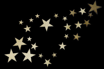 木製の星型で描くハート