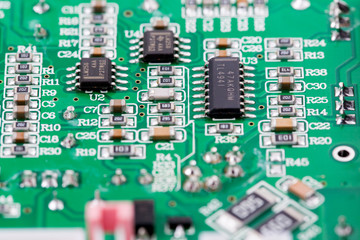 close-up of electronic circuit board
