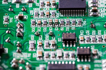 close-up of electronic circuit board