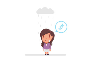 Sad girl under a cloud