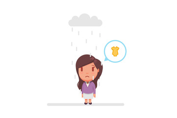 Sad girl under a cloud