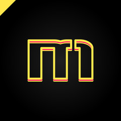 Unusual minimal monogram M and 1. Business logo template