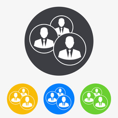 Icono plano comunidad en circulo varios colores