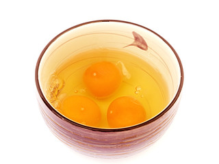 eggs in a bowl on a white background