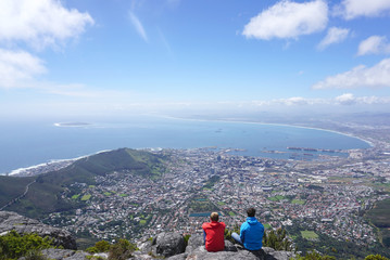 Fototapeta na wymiar scenic landscape of Cape town from table mountain