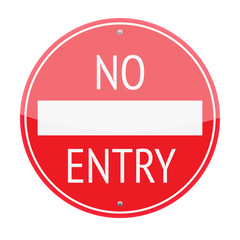 No entry traffic sign isolated on white background