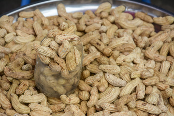 boiled nuts in the market