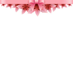 Lily flower Banner on a white background
