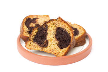 homemade cake on a white background