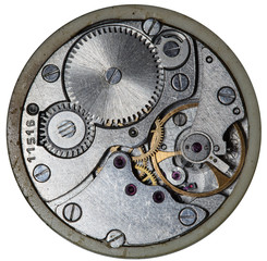 clockwork old mechanical USSR watch, high resolution and detail
