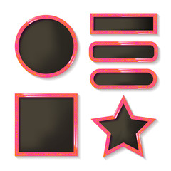 Set of glowing retro frames