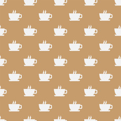 Seamless pattern with hot coffee