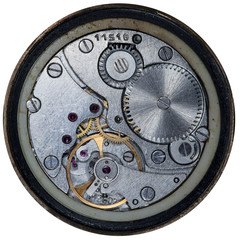 clockwork old mechanical USSR watch, high resolution and detail