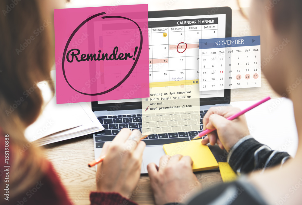 Poster reminder important memo memory notice text concept