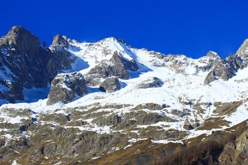 Alpine landscape on Mont Blanc 