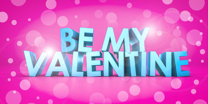 knallig buntes Motiv zum Valentinstag mit Schrift "Be my Valentine"