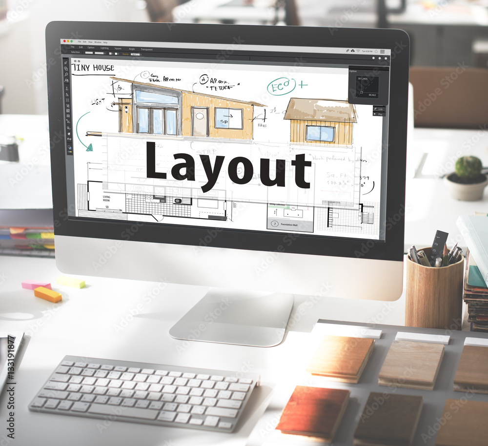 Poster layout blueprint design consturction editing concept