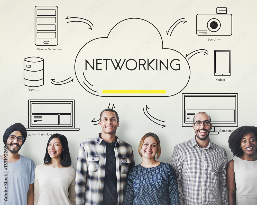 Aufkleber cloud sharing networking connection transfer concept