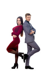 man in a jacket and tie with a beautiful girl