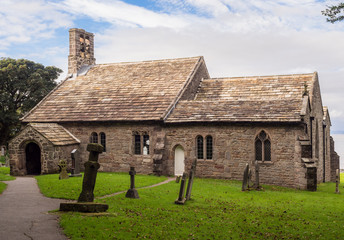 Fototapeta na wymiar St Peters Church, Heysham Village, Heysham, Morcambe bay, Lancashire, UK