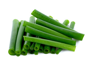 chives flower or chinese chive isolated on white background