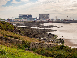 September 18th 2016. Heysham, Morecambe, Lancashire, UK. Heysham power station as viewed from...