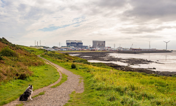 September 18th 2016. Heysham, Morecambe, Lancashire, UK. Heysham power station as viewed from Heysham head, Morecambe, Lancashire, UK