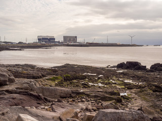 September 18th 2016. Heysham, Morecambe, Lancashire, UK. Heysham power station as viewed from Heysham head, Morecambe, Lancashire, UK