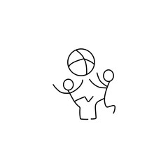 Children stick figures icon vector