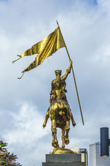 Joan of Arc Maid of Orleans statue in the French Market of New Orleans