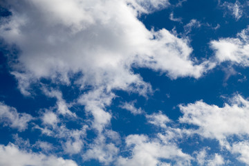 fluffy clouds and blue sky
