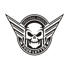 Skull wings vintage emblem