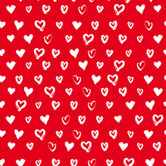 Seamless hand drawn hearts