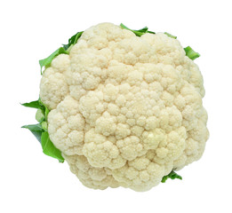 fresh cauliflower on white background