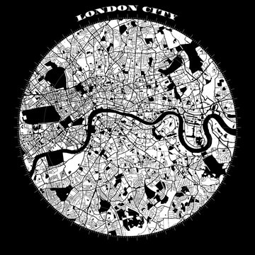 London Compass Design Map Artprint