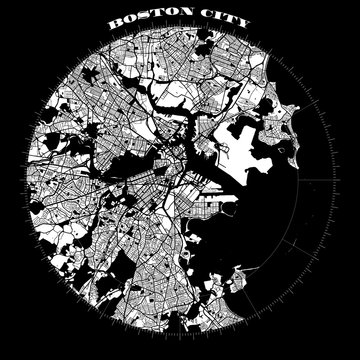 Boston Compass Design Map Artprint