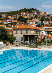 old house and pool in Sibenik, Croatia.