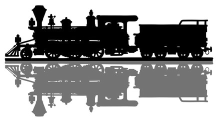 Naklejka premium Classic american steam locomotive