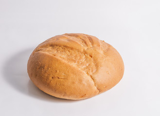 Wheat bread on a white background.