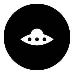 UFO icon - Flat design, glyph style icon - Filled black circle