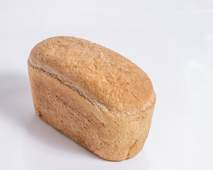 Wheat bread on a white background.