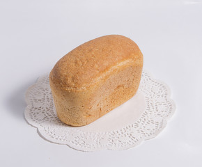 Wheat bread on a white background.