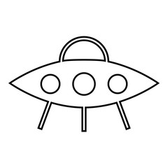 Aliens icon - Flat design, glyph style icon - black outline