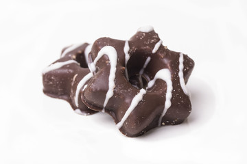 star cookies in chocolate glaze