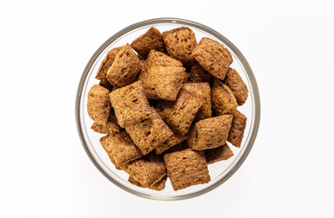A sweet Breakfast is in the glass on white background.