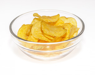 Potato chips in glass.