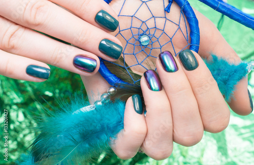 "Amazing manicure and natural nails with gel polish. Attractive modern