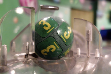 Lottery balls during extraction