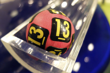 Lottery balls during extraction